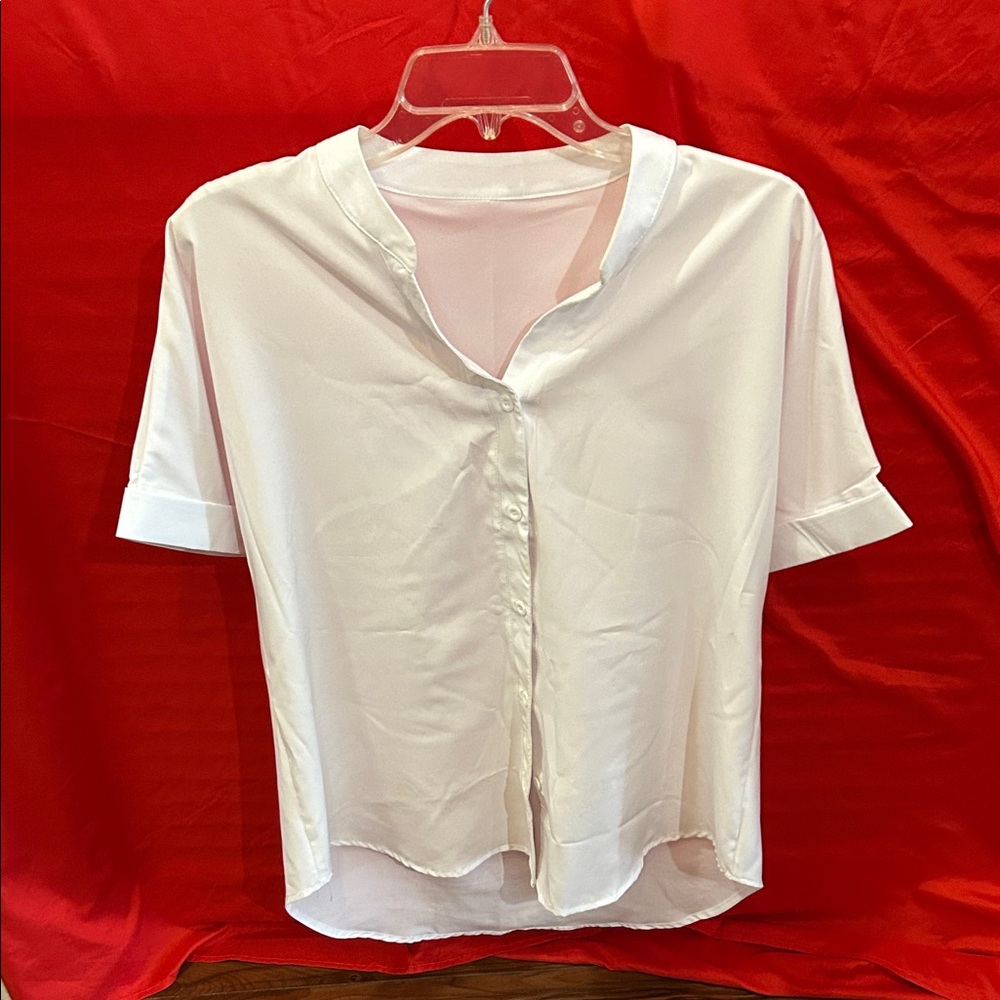 Elegant White Women's Button-Up Top
